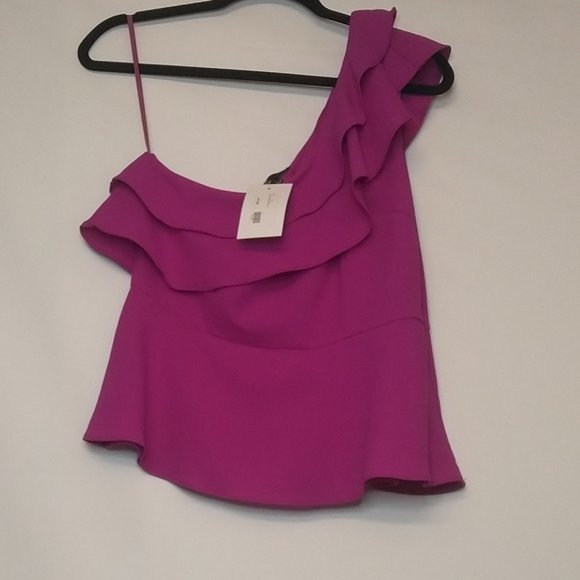 One Shoulder Ruffled  Top - Picture 5 of 8